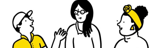 Grafik Menschen arbeiten zusammen am Tisch